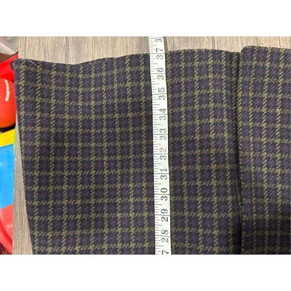 Moda International Purple Yellow Patterned Wool Button Front Peacoat Size Small - Picture 11 of 12